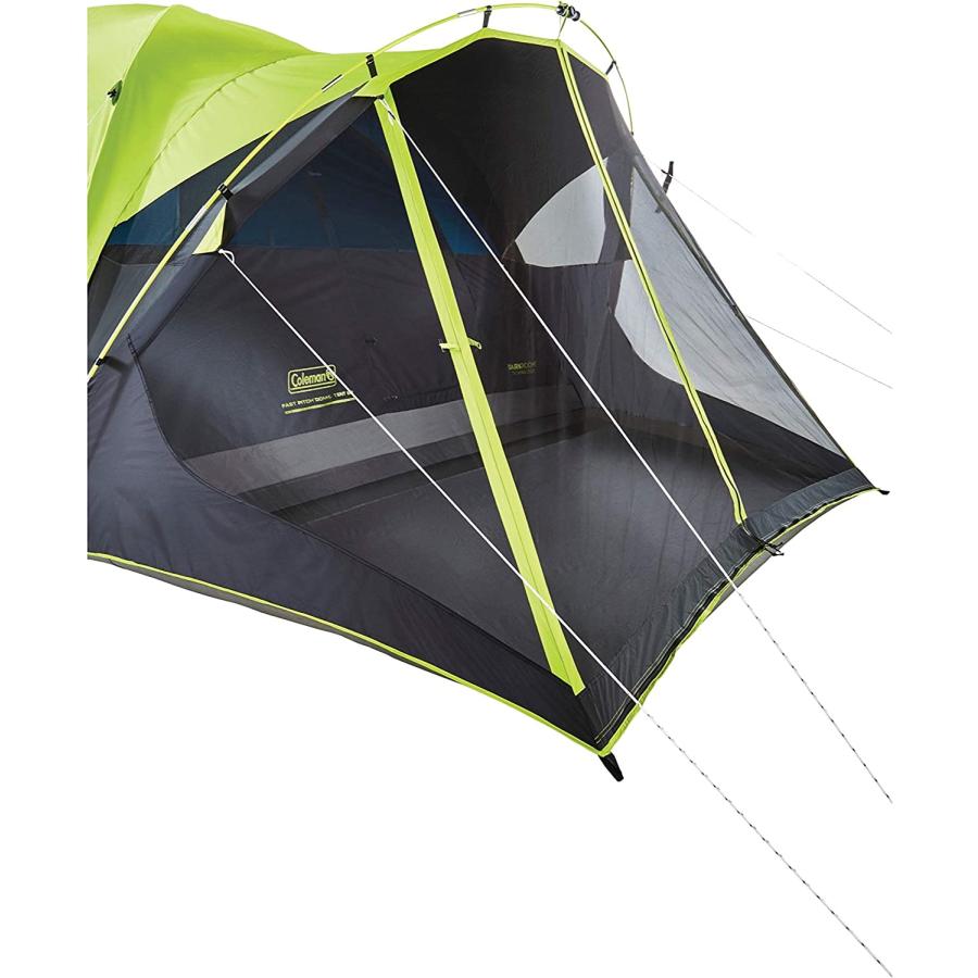 Coleman Camping Tent with Screen Room 4 Person Carlsbad Dark Room Dome Tent with Screened Porch , Green/Black/Teal | Coleman | 04