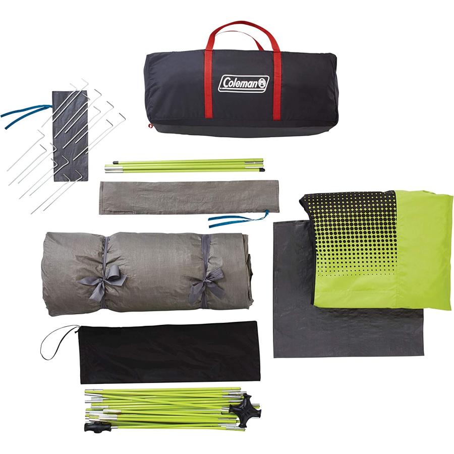 Coleman Camping Tent with Screen Room 4 Person Carlsbad Dark Room Dome Tent with Screened Porch , Green/Black/Teal | Coleman | 08