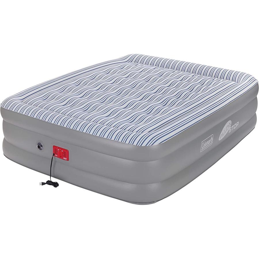 Coleman SupportRest Elite PillowStop Double-High Airbed , Grey/Stripe, Queen | Coleman