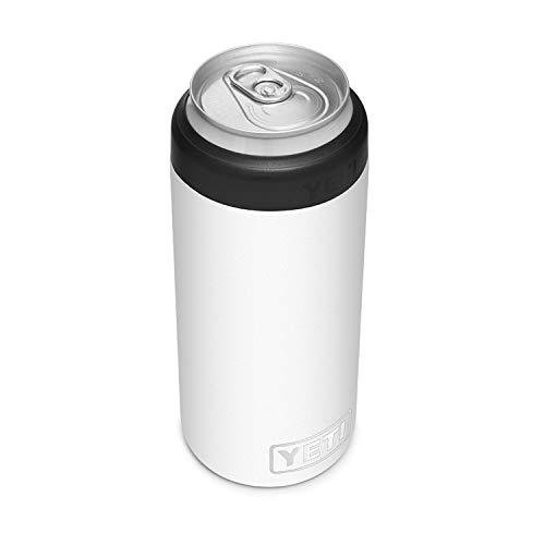 YETI Rambler 12オンス コルスター スリム缶クーラー:YETI 真空断熱 ステンレス製、ホワイト | YETI