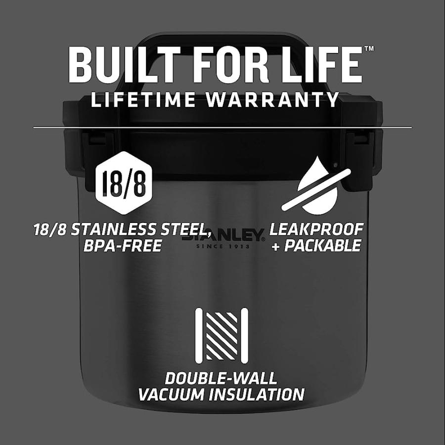 STANLEY ADVENTURE STAY HOT 3QT CAMP CROCK POT - VACUUM INSULATED STAINLESS STEEL FOOD CONTAINER - KEEPS FOOD HOT FOR 12 HRS & COLD FOR 16 HRS | STANLEY | 01
