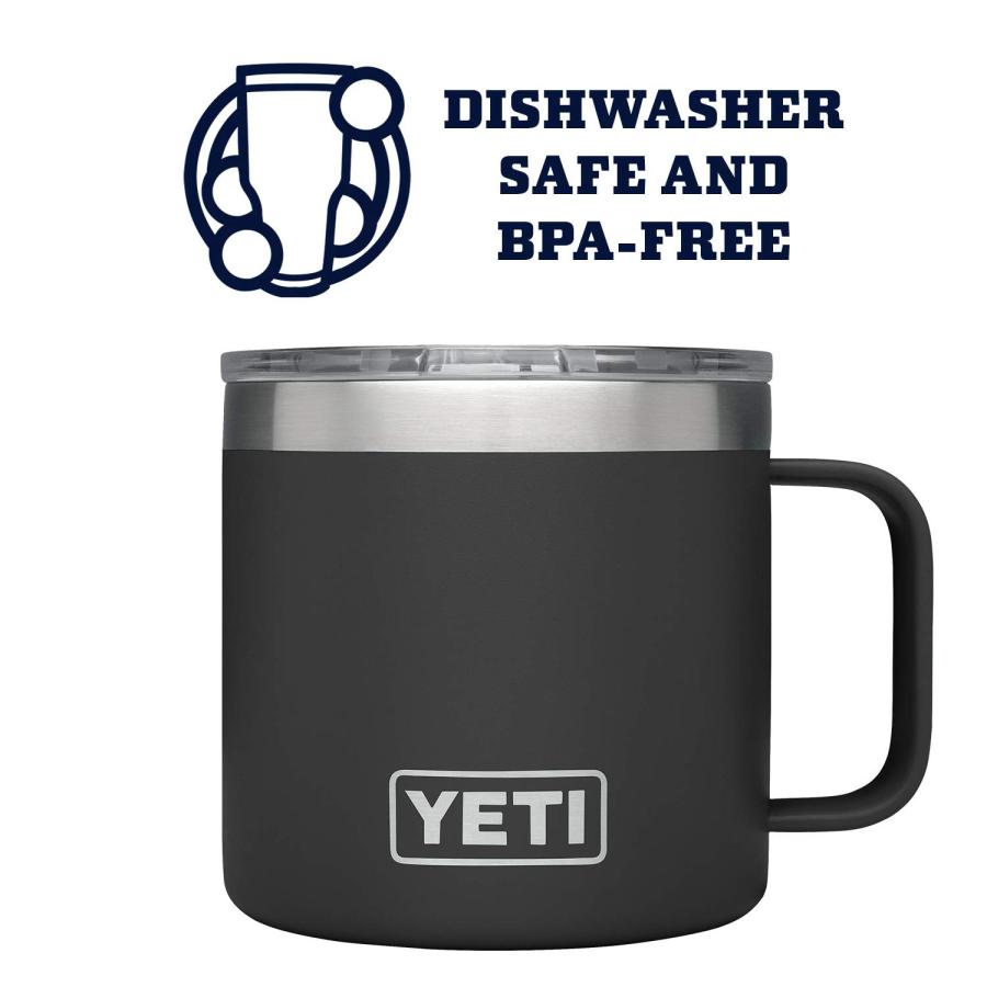 YETI Rambler 14オンス マグカップ マグスライダー蓋付き 真空断熱 ステンレス製、ブラック | YETI | 02