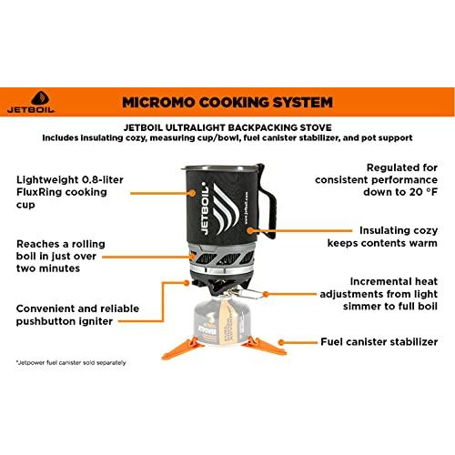 JETBOIL MICROMO LIGHTWEIGHT PRECISION CAMPING AND BACKPACKING STOVE COOKING SYSTEM WITH ADJUSTABLE HEAT CONTROL, TAMALE RED | JETBOIL | 01