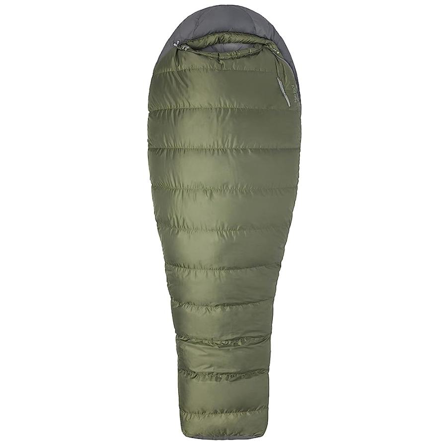 MARMOT IRONWOOD MUMMY SLEEPING BAG | DOWN-FILLED, LIGHTWEIGHT, 30-DEGREE RATING, BOMBER GREEN/STEEL ONYX, LONG | Marmot