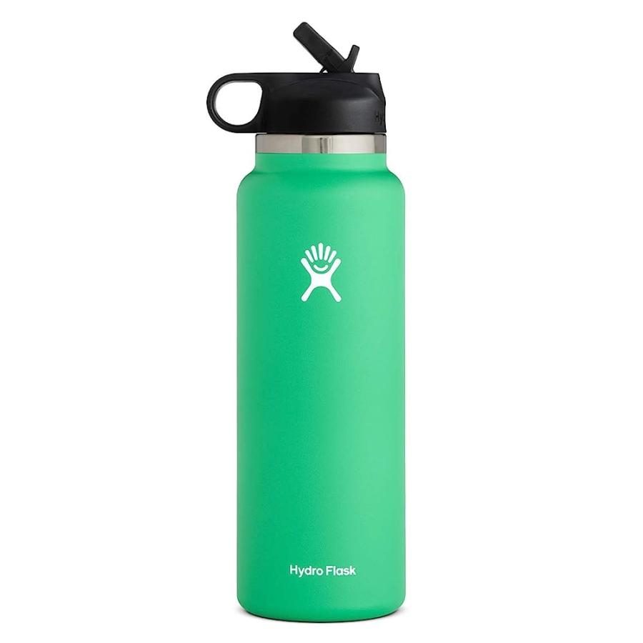 HYDRO FLASK WATER BOTTLE - WIDE MOUTH STRAW LID 2.0 - 40 OZ, SPEARMINT | HYDRO FLASK