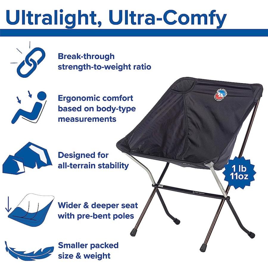 BIG AGNES SKYLINE UL ULTRALIGHT BACKPACKING FURNITURE, CHAIR (BLACK) | BIG AGNES | 01