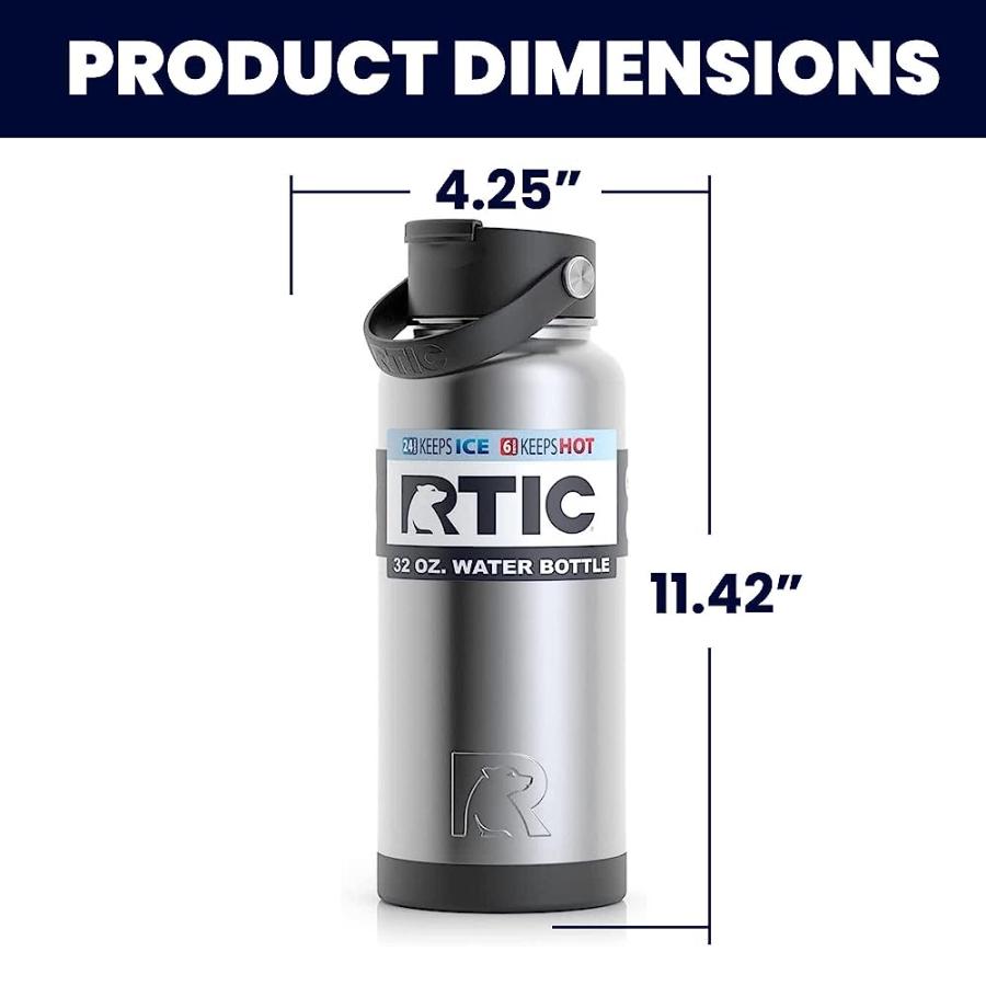 RTIC 32 OZ VACUUM INSULATED BOTTLE, METAL STAINLESS STEEL DOUBLE WALL INSULATION, BPA FREE REUSABLE, LEAK-PROOF THERMOS FLASK FOR WATER, HOT AND |  | 01