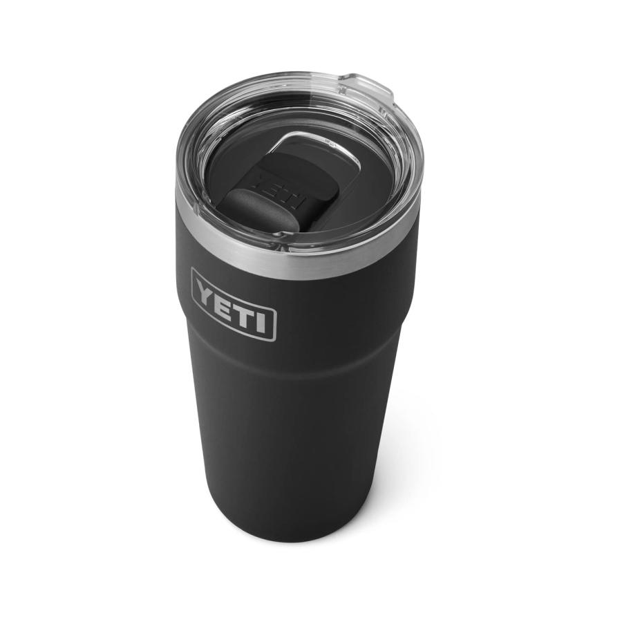 YETI Rambler 16オンス スタッカブルパイント マグスライダー蓋付き 真空断熱 ステンレス製、ブラック | YETI