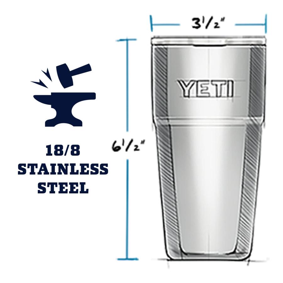 YETI Rambler 16オンス スタッカブルパイント マグスライダー蓋付き 真空断熱 ステンレス製、ブラック | YETI | 01
