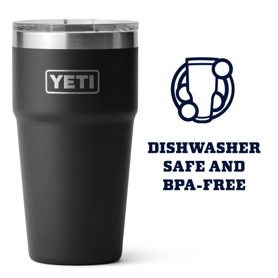 YETI Rambler 16オンス スタッカブルパイント マグスライダー蓋付き 真空断熱 ステンレス製、ブラック | YETI | 02