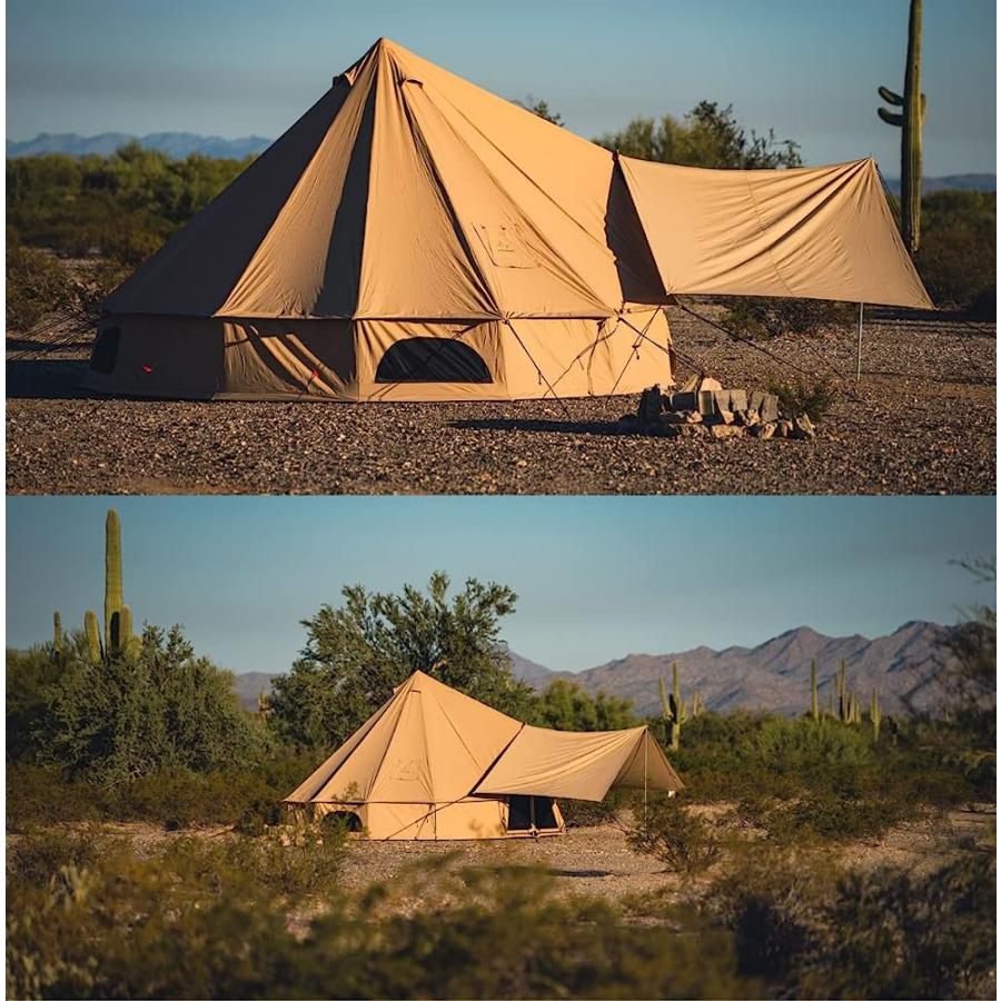 WHITEDUCK AWNING FOR CANVAS BELL TENT COMPLETE CANOPY WITH POLES FOR ALL SEASON CAMPING AND GLAMPING (BEIGE, 10') | WHITEDUCK | 01