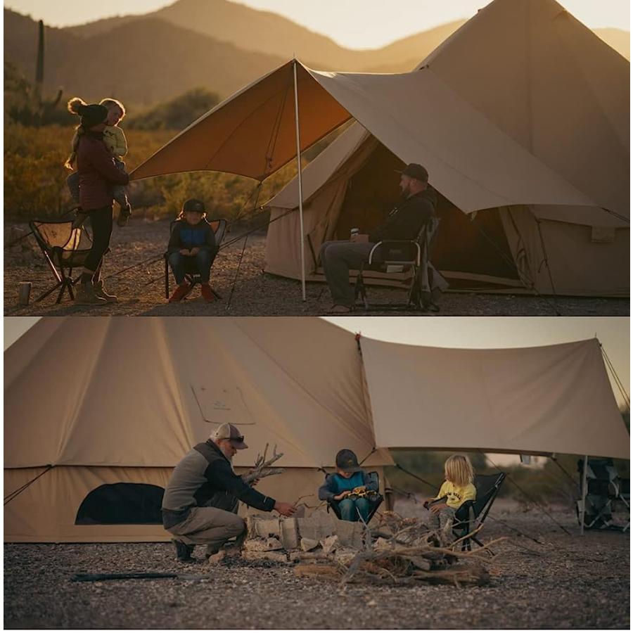 WHITEDUCK AWNING FOR CANVAS BELL TENT COMPLETE CANOPY WITH POLES FOR ALL SEASON CAMPING AND GLAMPING (BEIGE, 10') | WHITEDUCK | 03