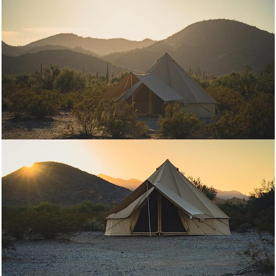 WHITEDUCK AWNING FOR CANVAS BELL TENT COMPLETE CANOPY WITH POLES FOR ALL SEASON CAMPING AND GLAMPING (BEIGE, 10') | WHITEDUCK | 04