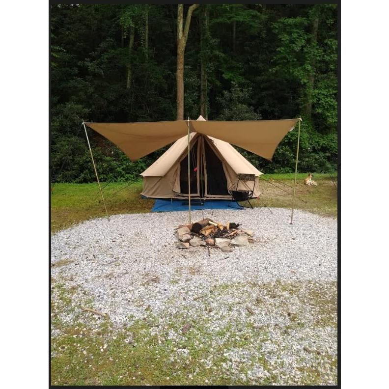 WHITEDUCK AWNING FOR CANVAS BELL TENT COMPLETE CANOPY WITH POLES FOR ALL SEASON CAMPING AND GLAMPING (BEIGE, 10') | WHITEDUCK | 05