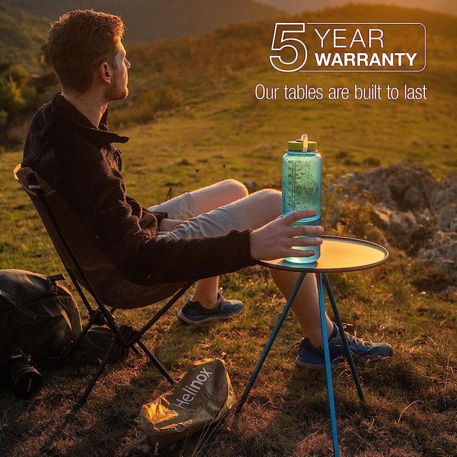 HELINOX PACKABLE SIDE TABLE FOR CAMPING, BACKPACKING, PICNICS, AND THE BEACH, MEDIUM - 14 INCH, BLACK | Helinox | 04