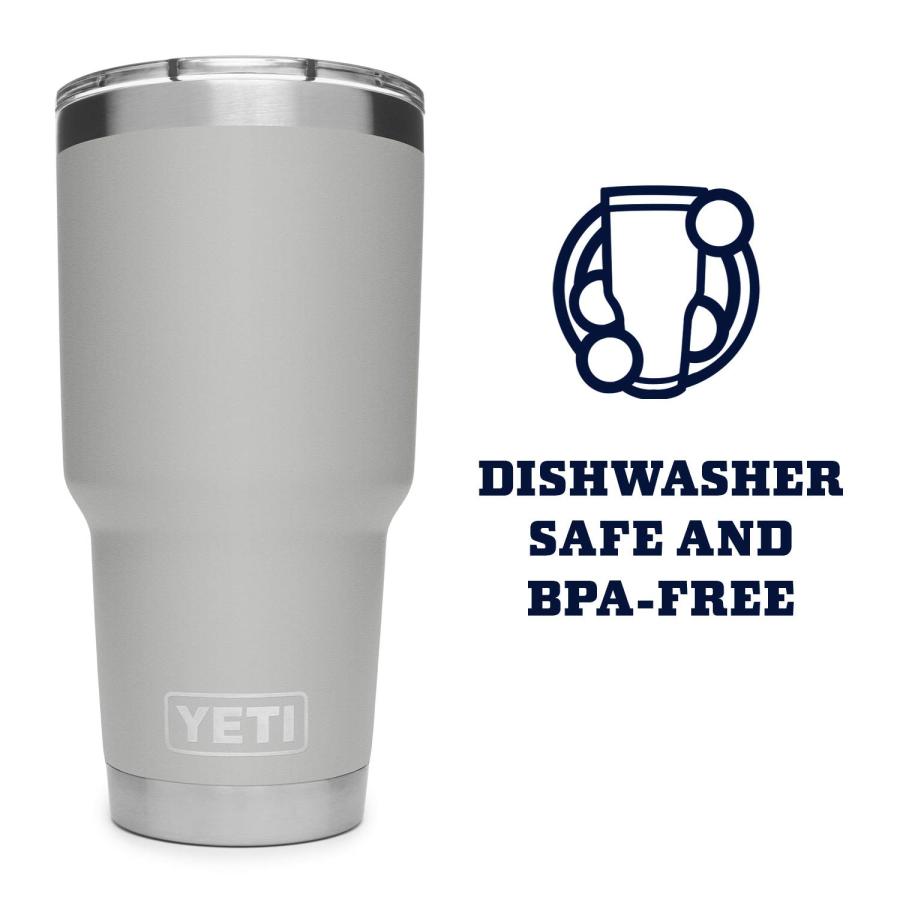 YETI Rambler 30オンス タンブラー マグスライダー蓋付き 真空断熱 ステンレス製、グラネットグレー | YETI | 03