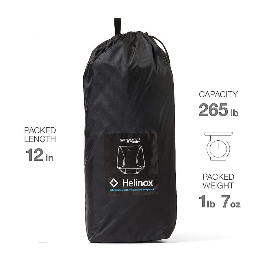 HELINOX GROUND CHAIR ULTRALIGHT, PORTABLE OUTDOOR CHAIR, BLACK | Helinox | 01