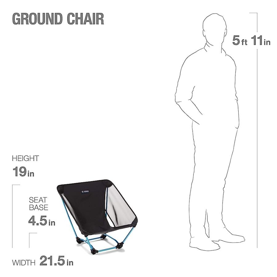 HELINOX GROUND CHAIR ULTRALIGHT, PORTABLE OUTDOOR CHAIR, BLACK | Helinox | 05