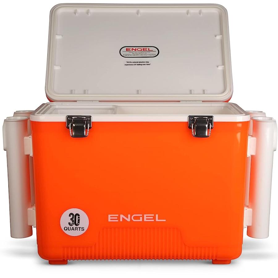 ENGEL UC30 30QT LEAK-PROOF, AIR TIGHT, FISHING DRYBOX COOLER WITH BUILT-IN FISHING ROD HOLDERS, ALSO MAKES THE PERFECT HARD SHELL LUNCHBOX FOR ME |  | 02