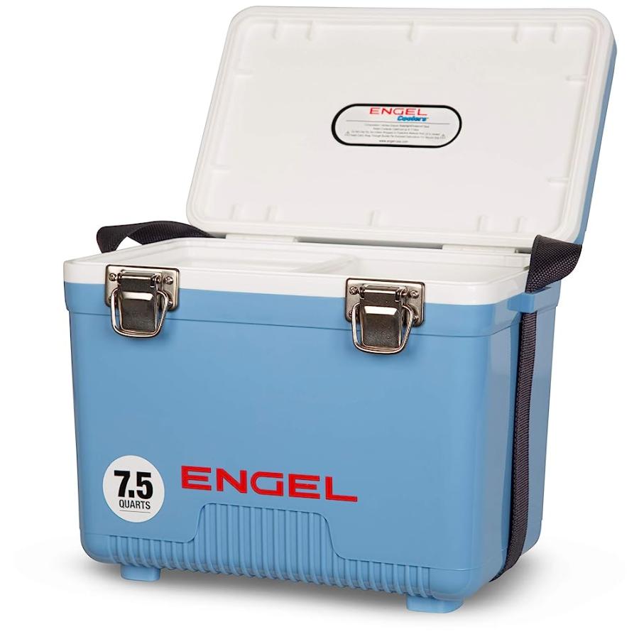 ENGEL UC7 7.5QT LEAK-PROOF, AIR TIGHT, DRYBOX COOLER AND SMALL HARD SHELL LUNCHBOX FOR MEN AND WOMEN IN ARCTIC BLUE |  | 01