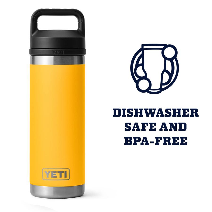 YETI Rambler 18オンス ボトル キャップ付き 真空断熱 ステンレス製、アルパインイエロー | YETI | 04