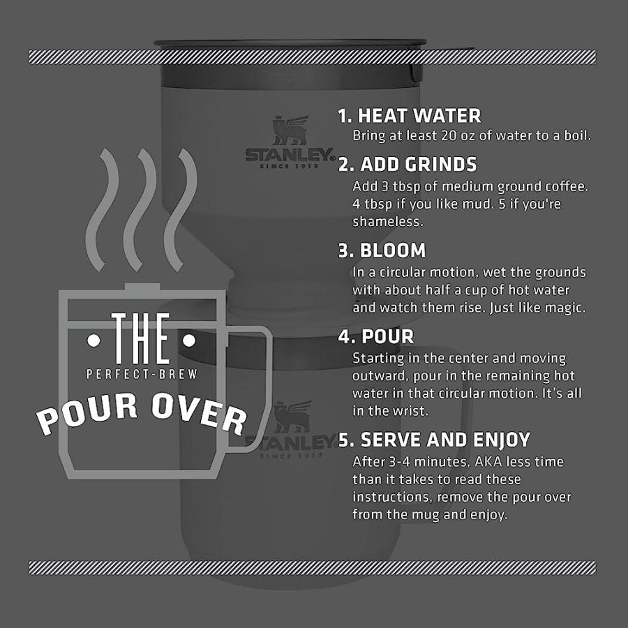 STANLEY THE CAMP POUR OVER COFFEE SET, POLAR, 1 SET (20OZ/12OZ) | STANLEY | 05