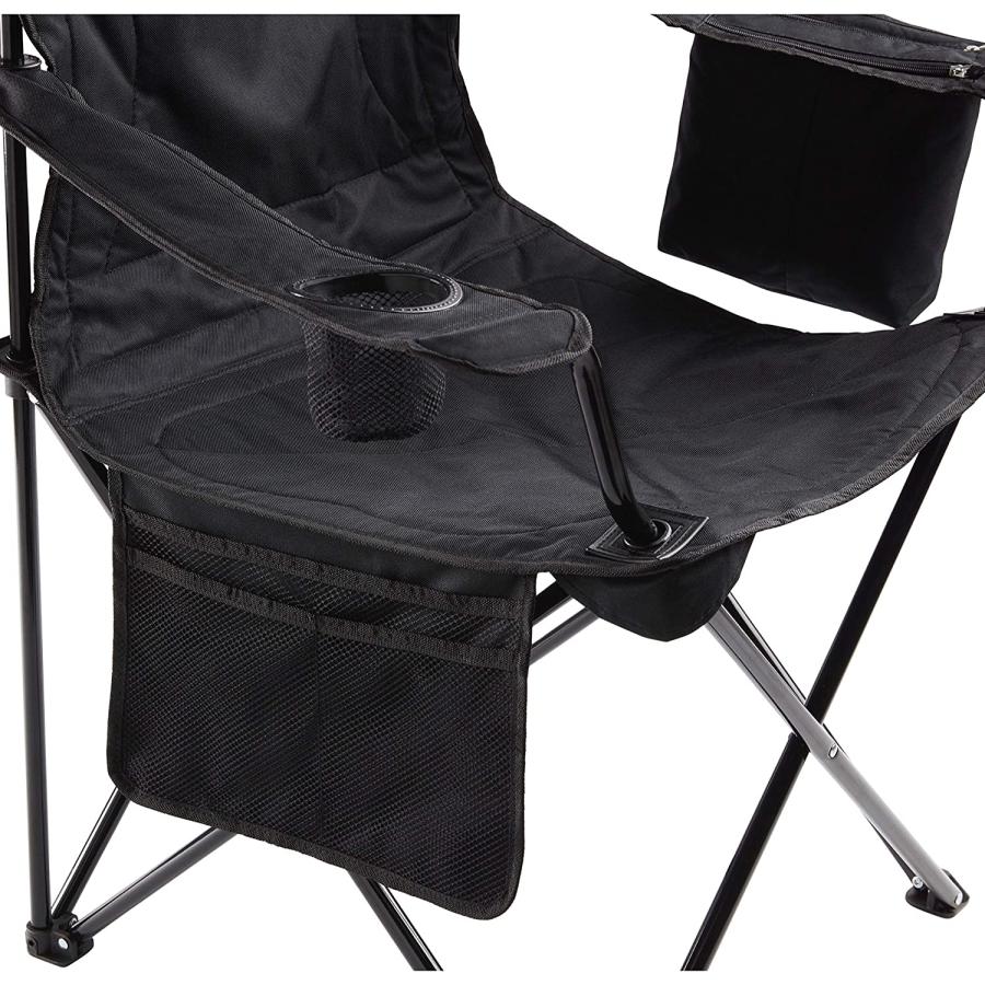 Coleman Camp Chair with 4-Can Cooler Folding Beach Chair with Built In Drinks Cooler Portable Quad Chair with Armrest Cooler for Tailgating, | Coleman | 01