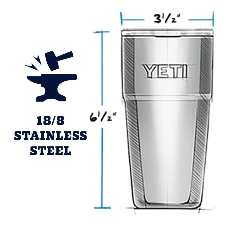YETI Rambler 16オンス スタッカブルパイント マグスライダー蓋付き 真空断熱 ステンレス製、ノルディックブルー | YETI | 01