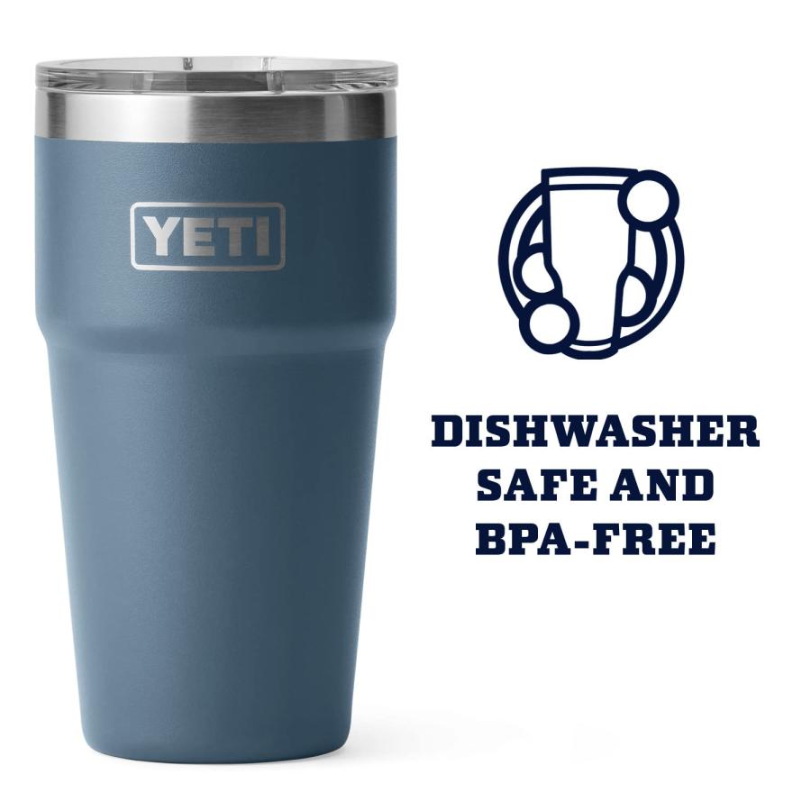 YETI Rambler 16オンス スタッカブルパイント マグスライダー蓋付き 真空断熱 ステンレス製、ノルディックブルー | YETI | 02