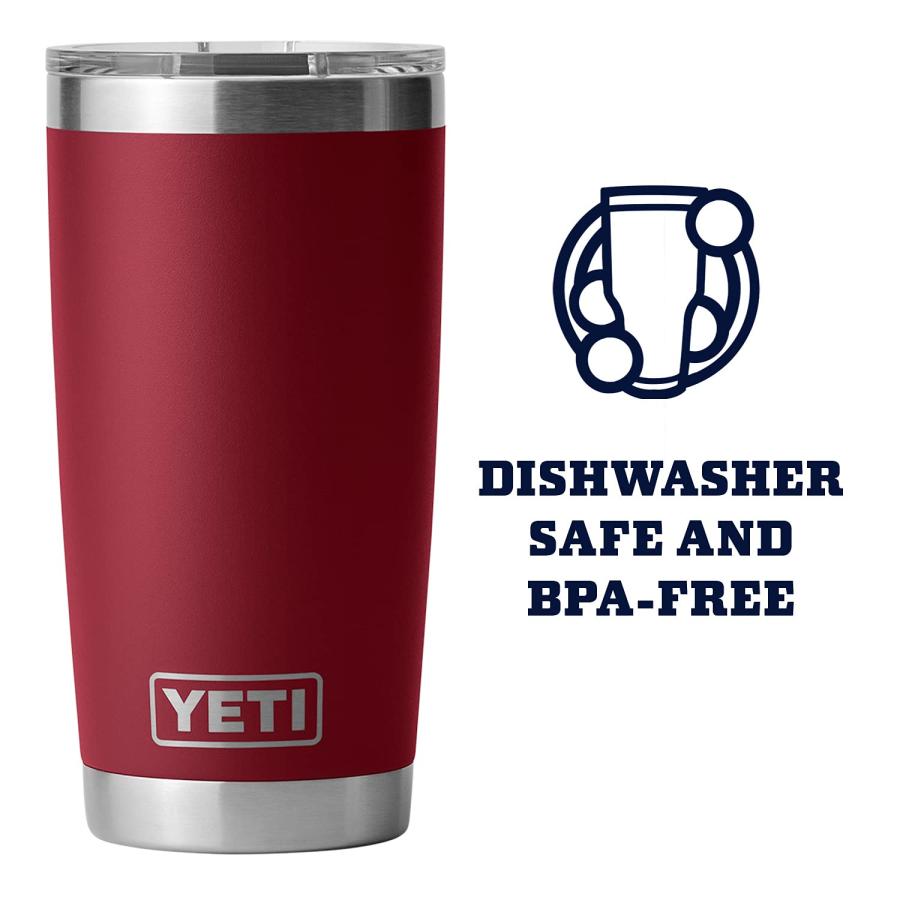 YETI Rambler 20オンス タンブラー マグスライダー蓋付き 真空断熱 ステンレス製、ハーベストレッド | YETI | 04