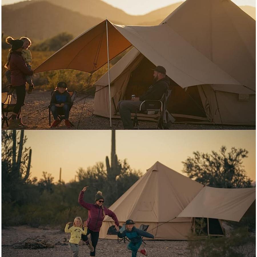 WHITEDUCK AWNING FOR CANVAS BELL TENT COMPLETE CANOPY WITH POLES FOR ALL SEASON CAMPING AND GLAMPING (BROWN, 4 X 2.5 M) | WHITEDUCK | 01