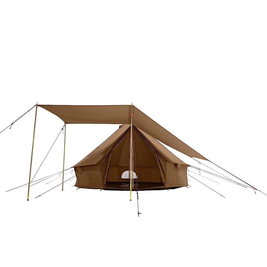 WHITEDUCK AWNING FOR CANVAS BELL TENT COMPLETE CANOPY WITH POLES FOR ALL SEASON CAMPING AND GLAMPING (BROWN, 4 X 2.5 M) | WHITEDUCK | 05
