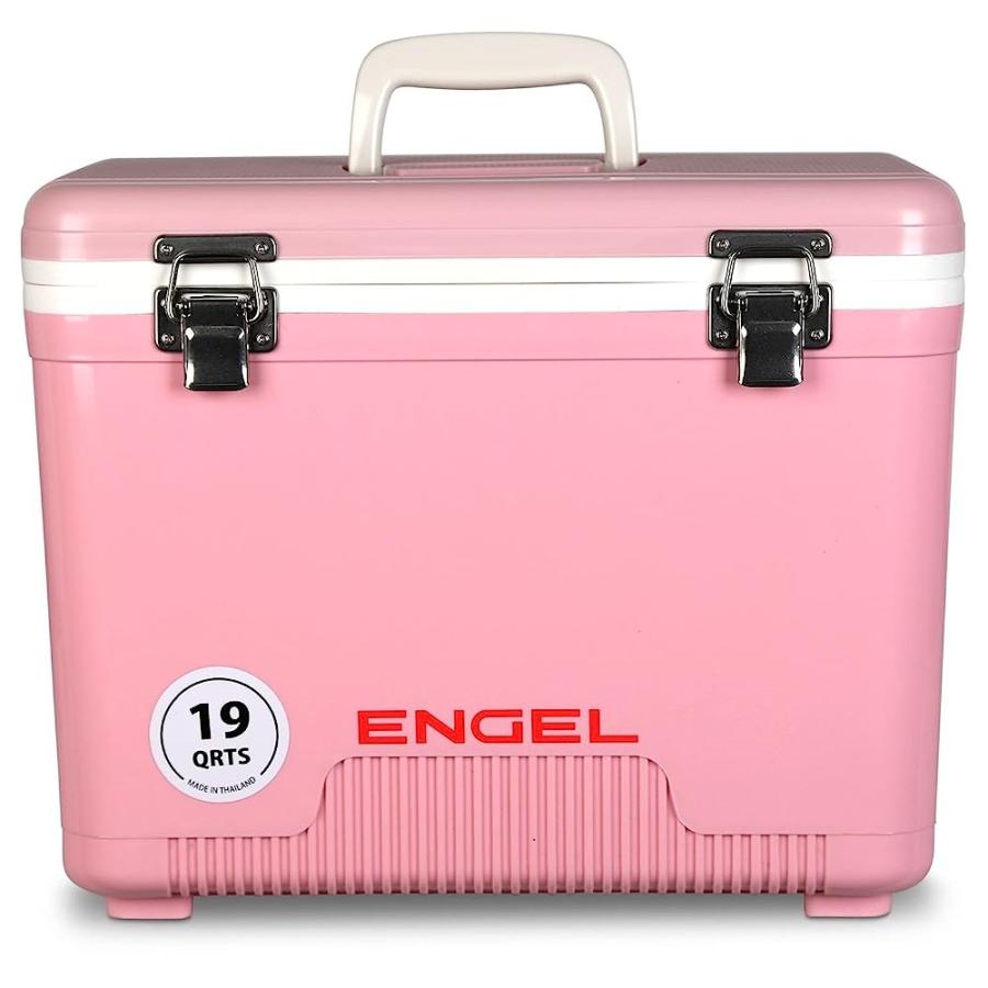 ENGEL UC19 19QT LEAK-PROOF, AIR TIGHT, DRYBOX COOLER AND SMALL HARD SHELL LUNCHBOX FOR MEN AND WOMEN IN PINK | 