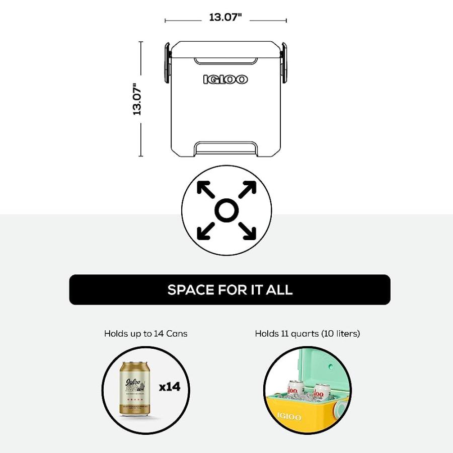 IGLOO YELLOW 11 QT TAG ALONG TOO STRAPPED PICNIC STYLE COOLER | igloo | 02