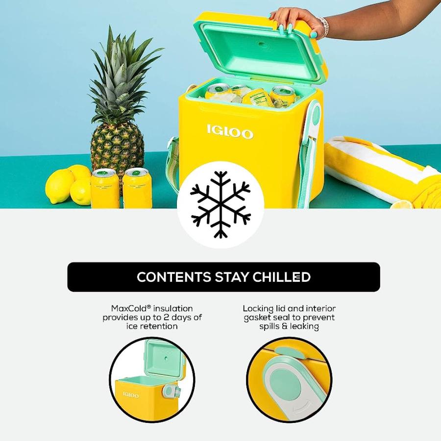 IGLOO YELLOW 11 QT TAG ALONG TOO STRAPPED PICNIC STYLE COOLER | igloo | 03