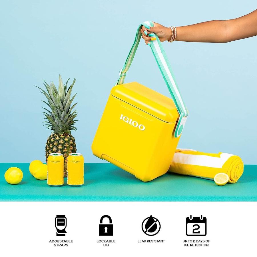 IGLOO YELLOW 11 QT TAG ALONG TOO STRAPPED PICNIC STYLE COOLER | igloo | 04