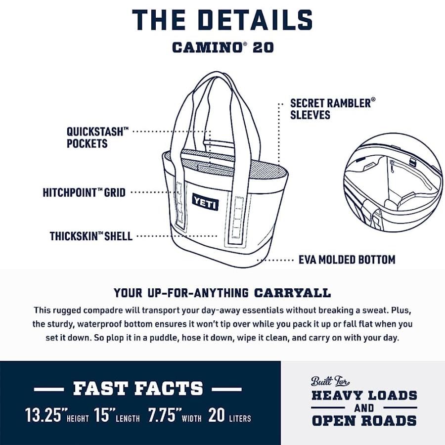 YETI CAMINO 20 CARRYALL WITH INTERNAL DIVIDERS, ALL-PURPOSE UTILITY BAG, HIGH DESERT CLAY | YETI | 01