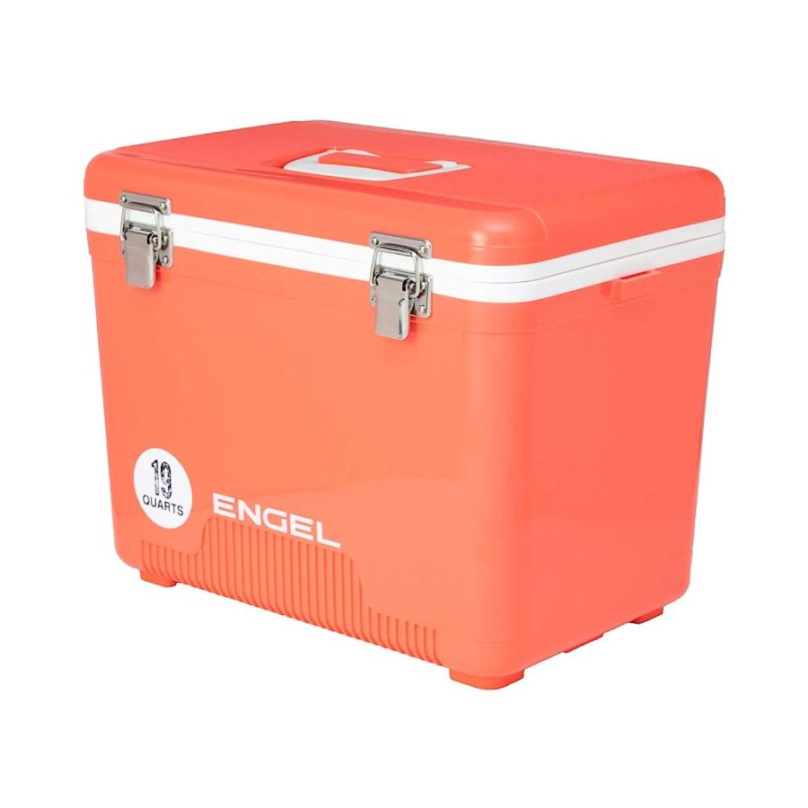 ENGEL UC19 19 QUART LEAK-PROOF, AIR TIGHT, DRYBOX COOLER AND SMALL HARD SHELL LUNCHBOX FOR MEN AND WOMEN IN CORAL | 