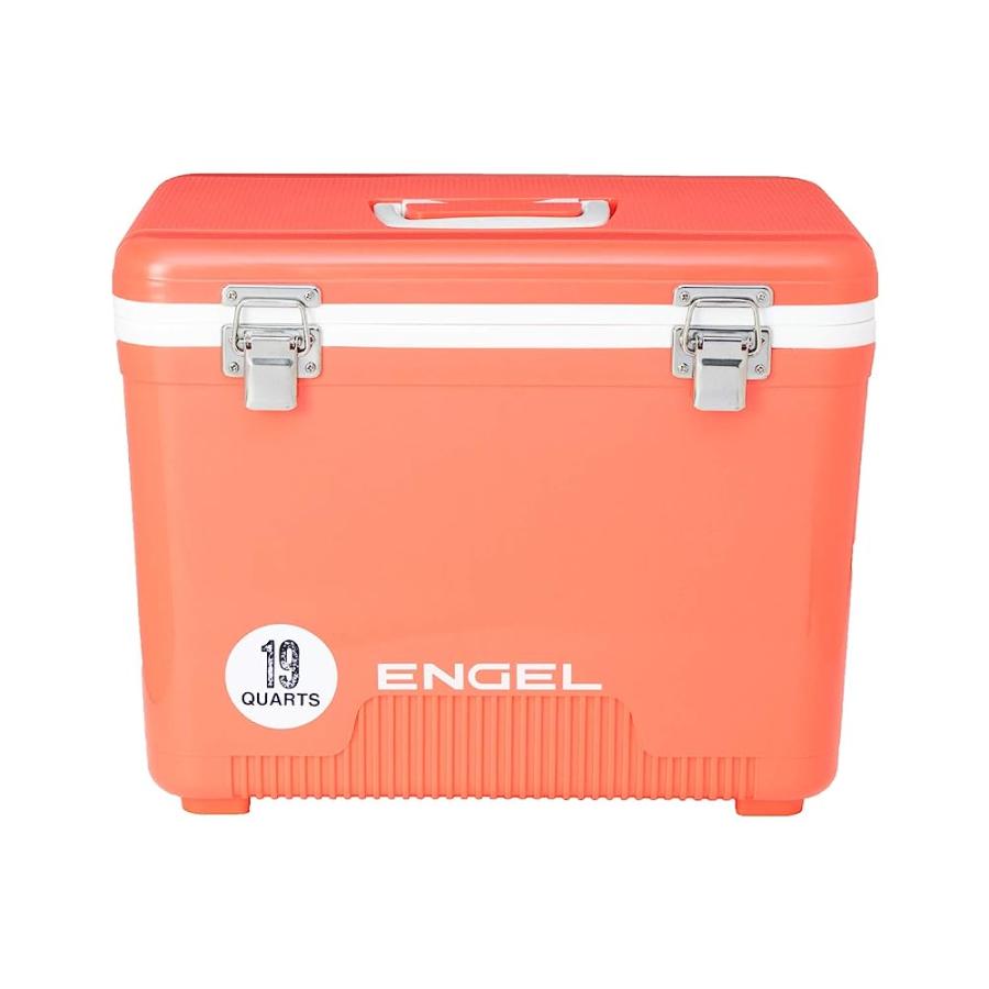 ENGEL UC19 19 QUART LEAK-PROOF, AIR TIGHT, DRYBOX COOLER AND SMALL HARD SHELL LUNCHBOX FOR MEN AND WOMEN IN CORAL |  | 01