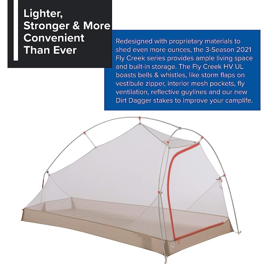 BIG AGNES FLY CREEK HV UL1 ULTRALIGHT TENT WITH UV-RESISTANT SOLUTION DYED FABRIC | BIG AGNES | 01