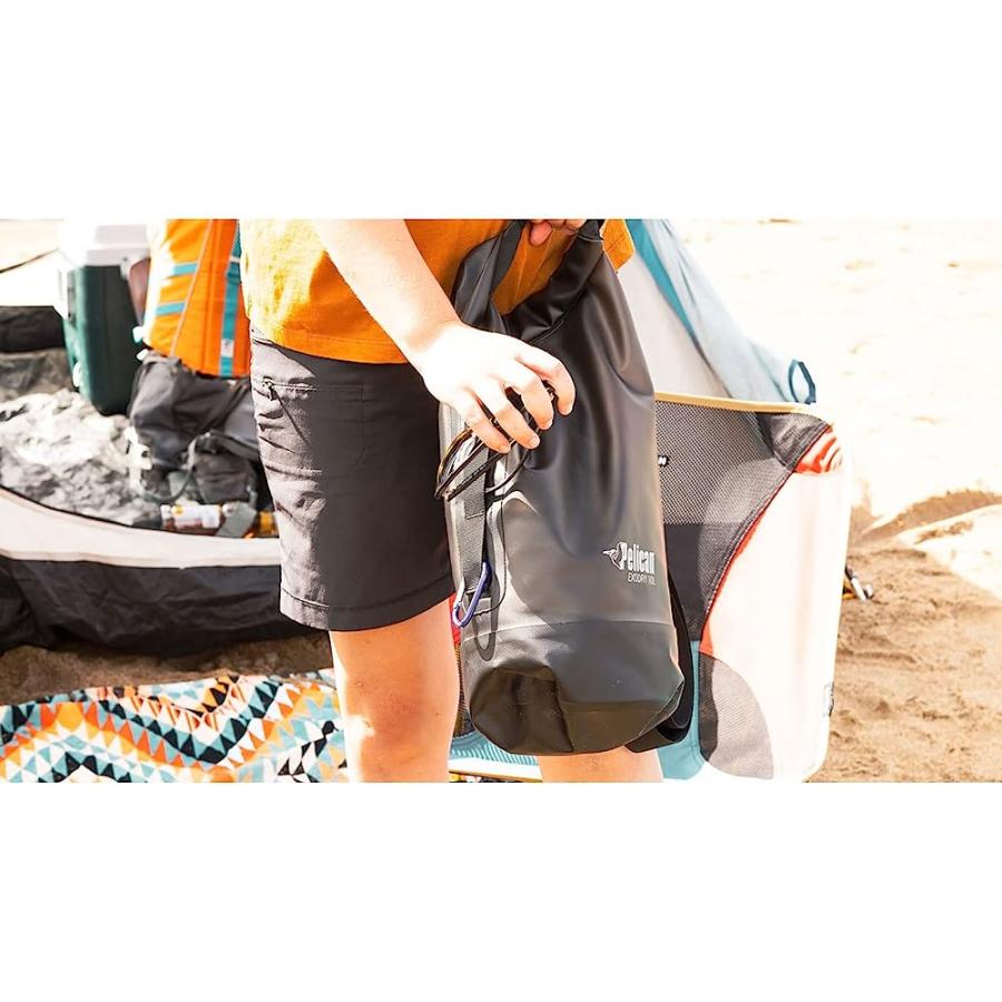 PELICAN EXODRY 10L SMALL DRYBAG BLACK WATERPROOF SHOULDER STRAP THICK & LIGHTWEIGHT ROLL TOP DRY COMPRESSION KEEPS GEAR DRY FOR KAYAKING, BEACH, | PELICAN PRODUCTS | 07