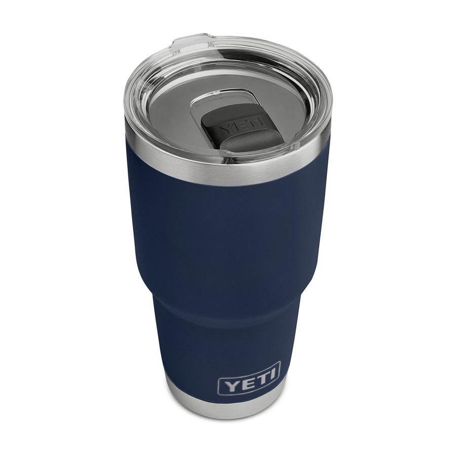 YETI Rambler 30オンス タンブラー マグスライダー蓋付き 真空断熱 ステンレス製、ネイビー | YETI