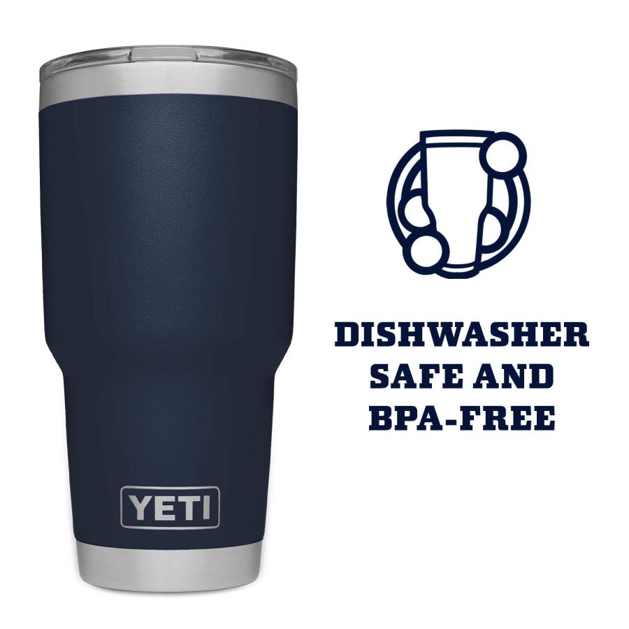 YETI Rambler 30オンス タンブラー マグスライダー蓋付き 真空断熱 ステンレス製、ネイビー | YETI | 03