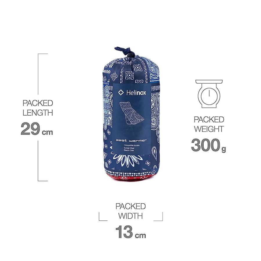 HELINOX SEAT WARMER INSULATED FITTED CHAIR COVER, SUNSET/BEACH, BLUE BANDANA/RED BANDANA | Helinox | 06