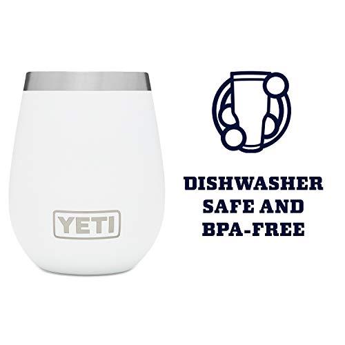 YETI Rambler 10オンス ワインタンブラー マグスライダー蓋付き 真空断熱 ステンレス製、ホワイト | YETI | 03