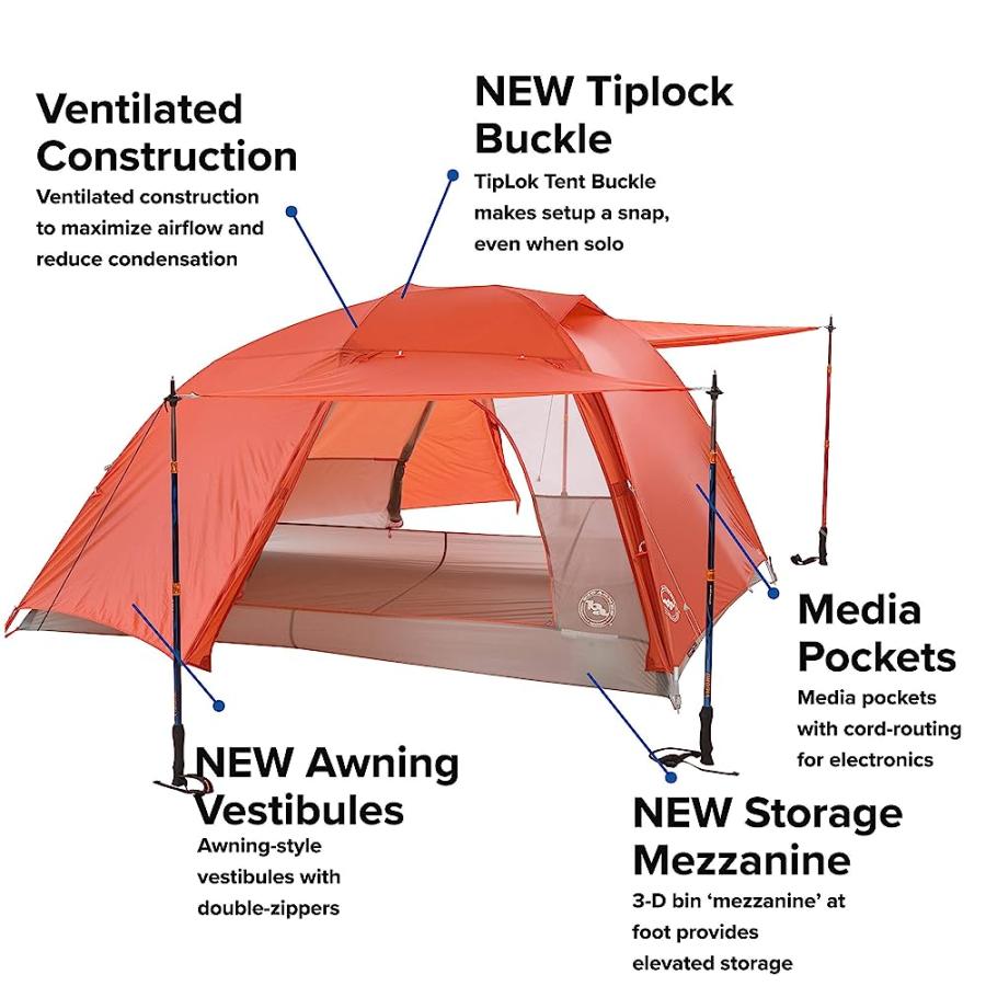 BIG AGNES COPPER SPUR HV UL BACKPACKING TENT, 3 PERSON (ORANGE) | BIG AGNES | 02