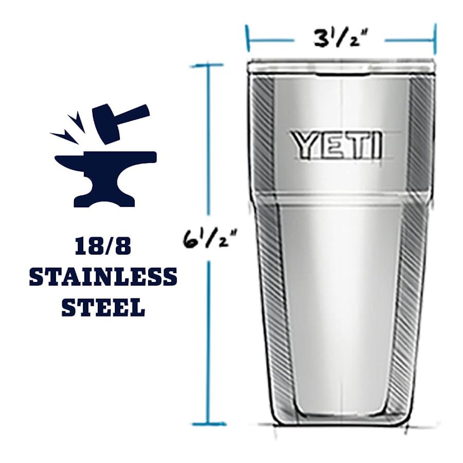 YETI RAMBLER 16 OZ STACKABLE PINT, VACUUM INSULATED, STAINLESS STEEL WITH MAGSLIDER LID, RESCUE RED | YETI | 03