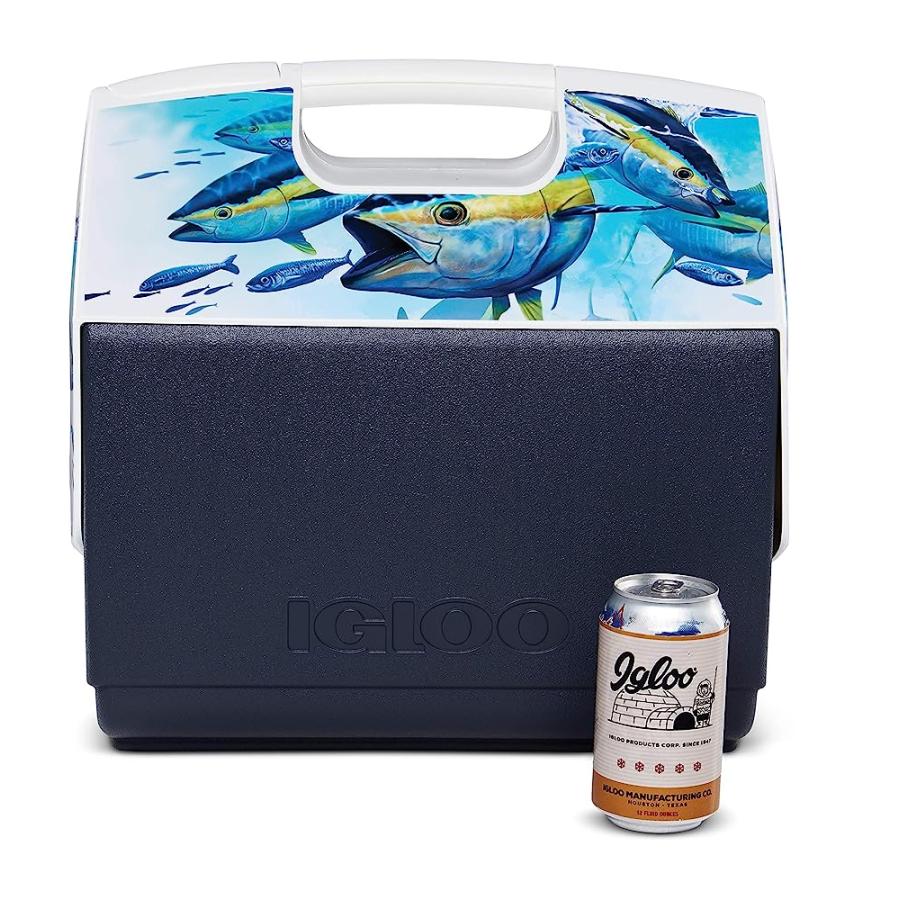 IGLOO 16 QUART LIMITED EDITION MARINE YELLOW FIN PORTABLE LUNCHBOX PLAYMATE ELITE COOLER ICE BOX, YELLOW FIN FOAMER, LARGE (48856) | igloo | 01
