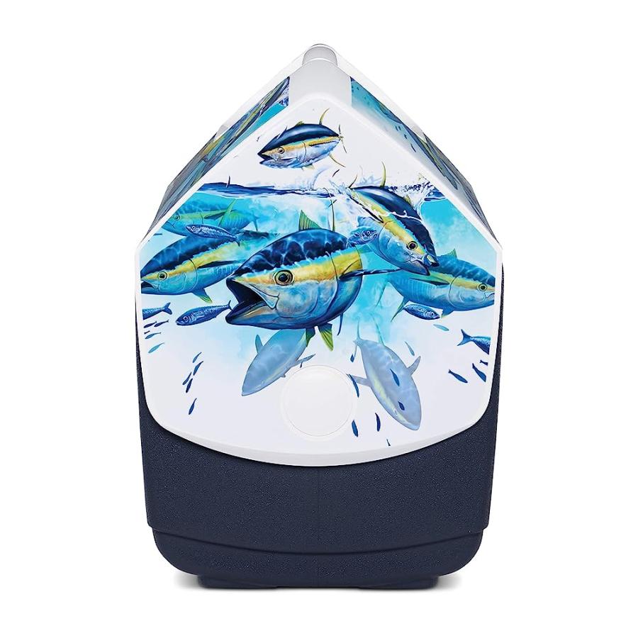 IGLOO 16 QUART LIMITED EDITION MARINE YELLOW FIN PORTABLE LUNCHBOX PLAYMATE ELITE COOLER ICE BOX, YELLOW FIN FOAMER, LARGE (48856) | igloo | 03