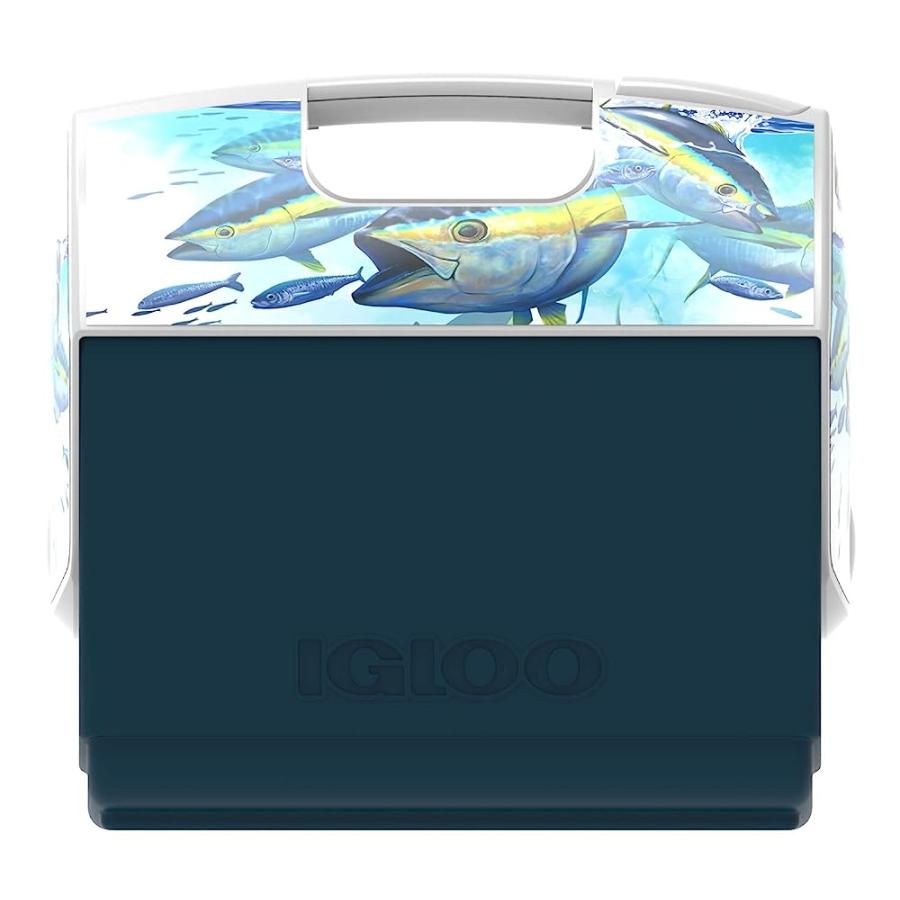 IGLOO 16 QUART LIMITED EDITION MARINE YELLOW FIN PORTABLE LUNCHBOX PLAYMATE ELITE COOLER ICE BOX, YELLOW FIN FOAMER, LARGE (48856) | igloo | 04